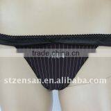 Stripe Print Thong With Lace Trim Underwear thumbnail-1