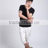 2015 Bamboo Men Breathable Tops Fashion Summer Mens' V Neck Black Wholesale t Shirt thumbnail-1