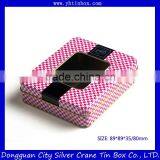 Square Decorative Metal Candy Tin Box With PVC Window