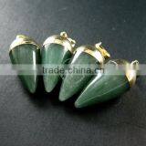 15x30mm Water Drop Shape Gold Plated Green Aventurine Jasper Jade Power Stone Pendant Charm DIY Supplies 1850208 thumbnail-2