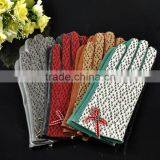 Concise Bowknot Check Pattern Colorful Sheepskin Leather Gloves for Female SL-EW104 thumbnail-1