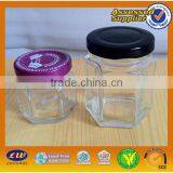 2015 Hexagon 400ml Glass Jam Jars and Lids thumbnail-1