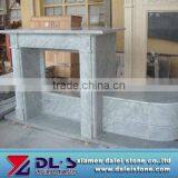 Beige Marble Arts Craft Fireplace Mantel, Natural Stone Fireplace thumbnail-1