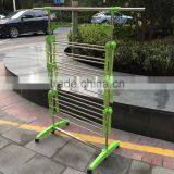 High Quality Foldable Rolling 6-Wheels Clothes Laundry Drying Rack,Stainless Steel Hanging Rods thumbnail-4