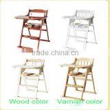 Convenient Pine Paulownia Wooden Baby High Chair Baby Dinner Chair and Table,baby Feeding Seat,highchairs thumbnail-6