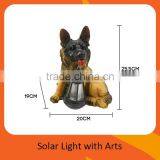 Solar Powered Polyresin Animal Dog Shaped Garden Lantern With Bright White LED Lights thumbnail-2