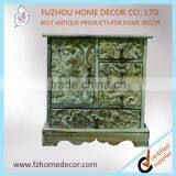 Antique Wooden Carved Case With Drawers, Wooden Carved Jewel Box thumbnail-2