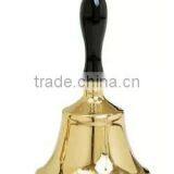 Cast Brass Hand Bells With Wooden Handle ~ Hand Sleigh Bells thumbnail-1