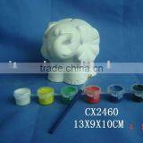 Ceramic Elephant Diy Coin Bank thumbnail-1