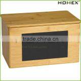 Bamboo Kitchen Canister Bread Box w Writing Board Homex BSCI/Factory