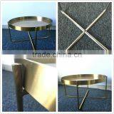 New Product Hotel Articles Metal Brass Brush Stainless Steel Coffee Table thumbnail-2