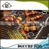 NBRSC Reliable Factory Tool Set BBQ Grill Double Raft Grill Skewers Set of 4 BBQ Tool Set thumbnail-1