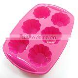 Nice 6 Cavity Rose Shaped Silicone Cake Pan | Cake Mold thumbnail-1