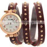 Hot Sell Colorful Multilayer Lady Watch Leather Band Wrap Bracelet Wrist Watch thumbnail-2