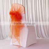 Fancy Big Cheap Colorful Organza Chair Hood Chair Cap Chair Sash for Wedding Decor thumbnail-4