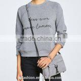 Sweatshirt Woman 2017 Crewneck Long Sleeve Grey Women Tops for Spring ,autumn thumbnail-3