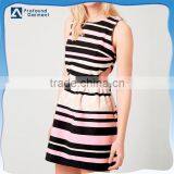 OEM Lovely Dress Fashion Style Western Party Wear Sleeveless Striped Girls' Dresses Skirts thumbnail-1