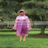 Waterproof Hooded Disposable Plastic Raincoat Rain Poncho With Sleeve and Button thumbnail-3