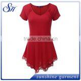 Womens Tunic Elegant Top With Lace Sexy Ladies Top thumbnail-5