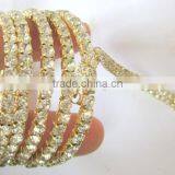 CZ SPIRAL HANDCOVER GYPSY BRACELET RING Gold Tone thumbnail-4