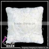 CX-D-22C Newest White Soft Rex Rabbit Fur Pillow Case Manufacturer