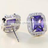 Amethyst Women Purple Zircon Platinum Plated Stud Earring thumbnail-4