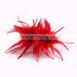 Multi Toned Fabric Flower Clip and Brooch Feather Hair Head Flower for Dance Party Wedding Beach Hairpin Brooch Clip thumbnail-1