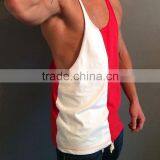 Red and White 2 Tone Tank Top, Gym Bodybuilding Vest thumbnail-2