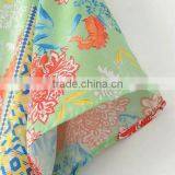 Women Summer Clothes Rinted Shivering Blue Satin Women Short Sleeve Shirt thumbnail-5