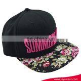 100% Acrylic Simple Snapback Cap Fashionable Floral Snapback Hat thumbnail-3