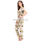 Korean Style Waist Ethnic Print Formal Office Ropa Mujer Jumpsuit For Middle Age Ladies thumbnail-3