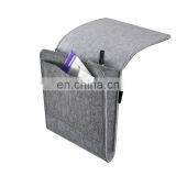 Eco-friendly Grey Felt Bedside Storage Caddy Bed Tidy Pocket Organizer Bag for Book Laptop Phone thumbnail-5
