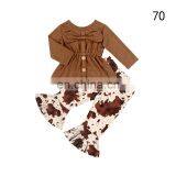 Suede Shirt And Bell Bottoms Kids Boutique Clothing Baby Girls' Clothing Sets thumbnail-5