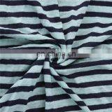 100% Linen Stripe Print Jersey Fabric thumbnail-1