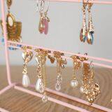 Decorative Earring Necklace Rack Golden Metal Jewelry Display Stand For Metal Rock thumbnail-2