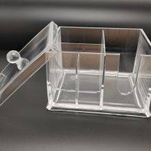 Cotton Pads Holder Makeup Organizer Cosmetics Makeup Cotton Swab Holder 4 Sections thumbnail-4