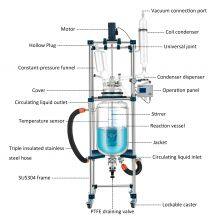 Borosilicate Glass Reaction Vessel Pharmaceutical Mixing 50Liter Double Layer Jacketed Glass Reactor thumbnail-2