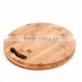 Natural and Carbonized Round Bamboo Cutting Board thumbnail-1