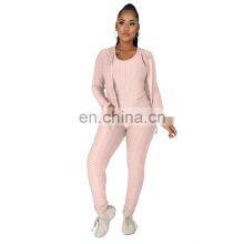 Customized LOGO Valentine's Day Clothes New Spring and Autumn Hooded Zipper Plus Size Sweater Sports Three-piece Yoga Set thumbnail-3