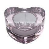 Hand Made Heart Shaped Thick Wall and Round in Center Clear and Red Votive Candle Holder thumbnail-2