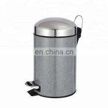 New European Style Dustbin Household Office Dustbin With Strong Pedal and Soft Close Marble Surface High Quality Pedal Dust Bin