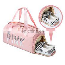 Private Label Personalized Drawstring Water Resistant Water Proof Gym Bag for Women With Shoe and Wet Clothes Compartments