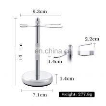 Men Stainless Steel Metal Shaving Brush and Razor Holder Shaving Stand thumbnail-3