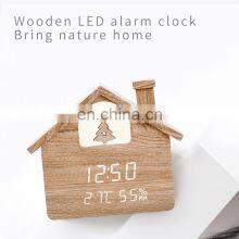 Creative House Shaped Christmas Decorative LED Digital Clock Temperature Humidity Display Night Light Desk & Table Clock Spring thumbnail-4