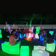 Coffee Shop Led Furniture Waterproof Glowing Illuminated Outdoor Beach Led Furniture Table and Chair Set