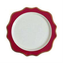 Factory Customized Red Gold Ceramic Dinnerware Plate Set With Sun Flower Design thumbnail-3