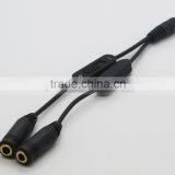 3.5mm Male- Female Headphone Earphone Splitter Cable Audio AUX Cable With Volume Control thumbnail-2