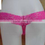 Comfortable Sexy Hot Sell Lace Pink Thongs Underwear Panty thumbnail-4