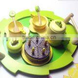 Wooden afternoon tea cake toys kitchen set for kids