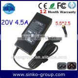 20v 4.5a Laptop AC Charger for Liteon 90w with connector 5.5*2.5mm